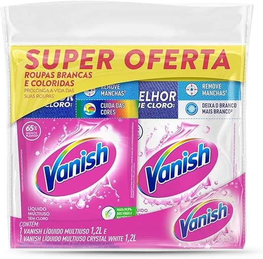 Kit Tira Manchas Vanish Gel Multiuso 1,2L Crystal White 1,2L
