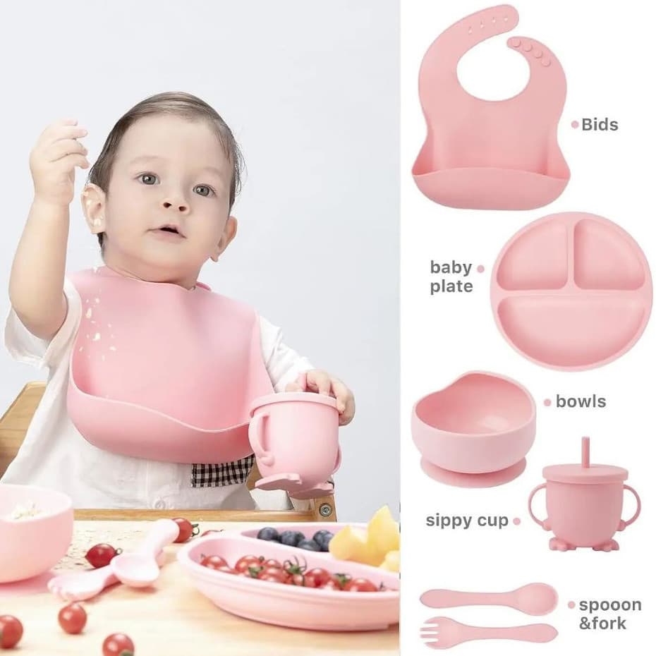 kit 6/8 peças de Silicone para alimentação de bebês