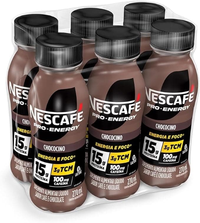 Suplemento Alimentar UHT Nescafé Pro-Energy Chococino 15g proteína 270ml - Pack com 6 unidades