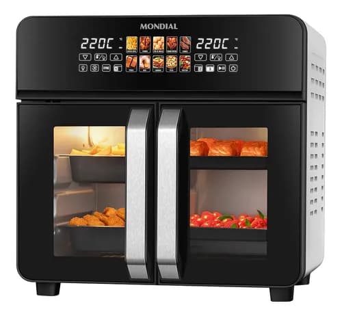 Air Fryer Forno 25l French Door Mondial - Afdo-25l-fd Preto 127V