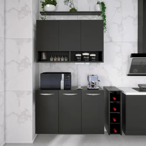 Armário Balcão Aéreo Casa Cozinha 3 Portas