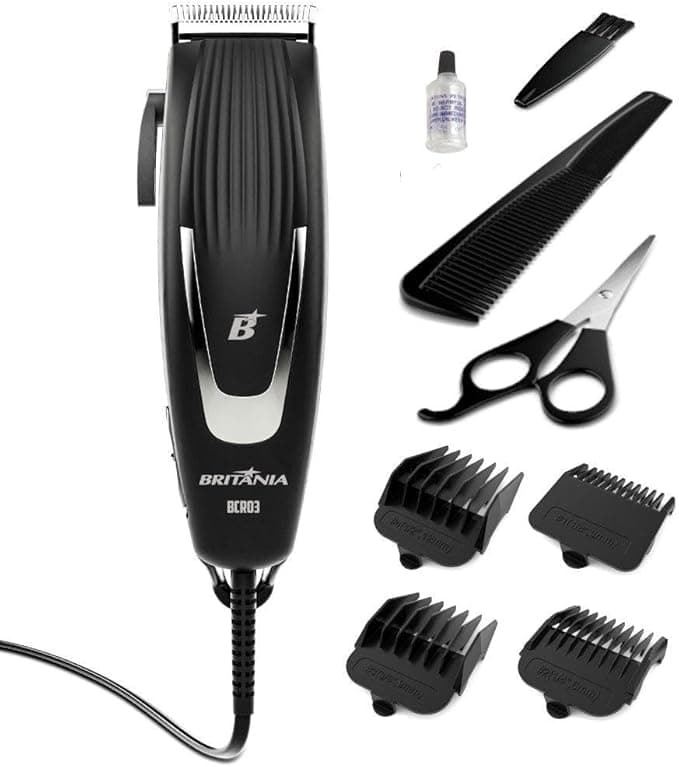 Cortador de Cabelos Britânia BCR03 9 Acessórios 18W 127V
