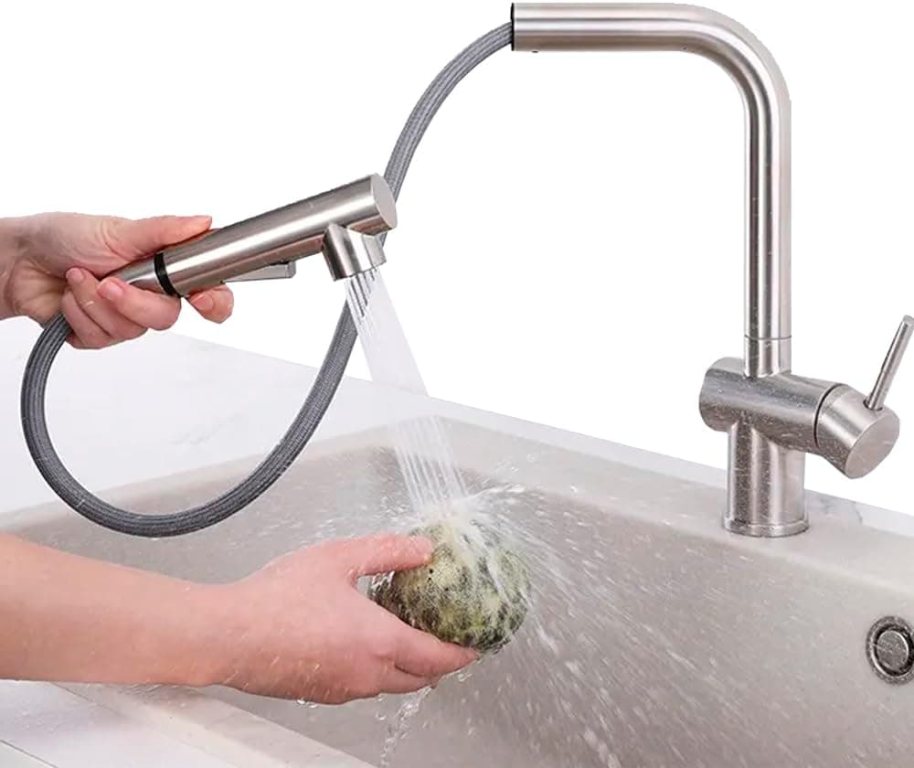 Torneira Cozinha Gourmet Monocomando Extensível Bancada Aço Inox