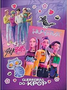 Tilibra - Caderno Brochura Universitário Guerreiras do K-Pop 80 Folhas - Capa Roxa Saja Boys e Huntrix