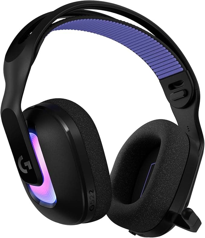 Headset Gamer Sem Fio Logitech G522 LIGHTSPEED com RGB LIGHTSYNC, Conectividade Tripla sem fio LIGHTSPEED ou Bluetooth e com fio USB para PC - Preto