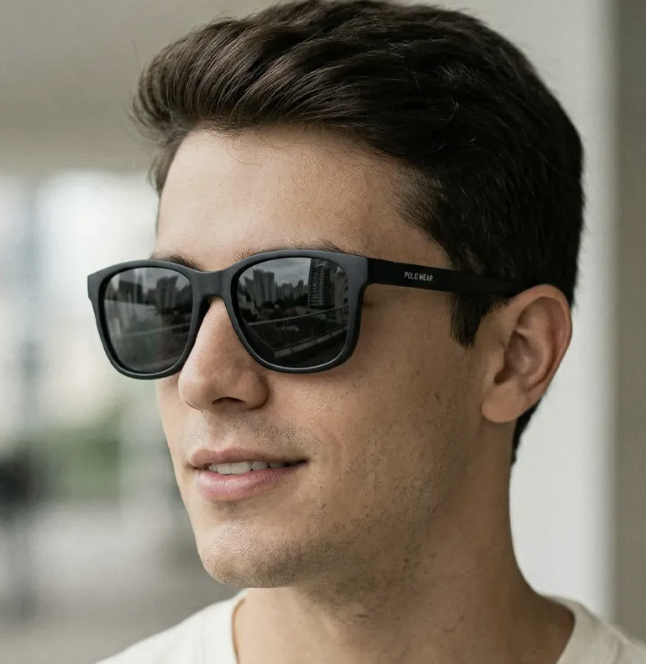 Óculos De Sol Quadrado Regular Polo Wear Quadrado Preto