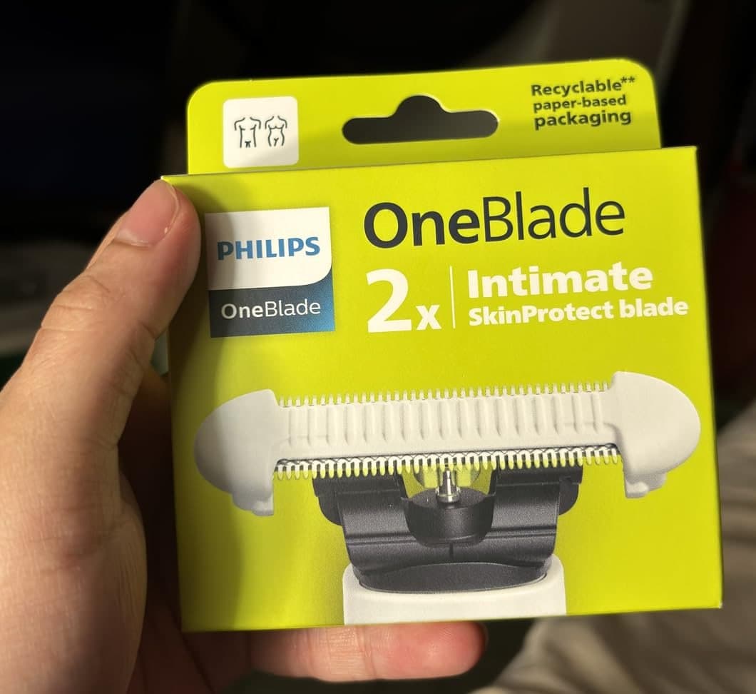 Lâmina de Reposição Philips OneBlade Skin Protect - para Aparador e Barbeador Elétrico OneBlade Intimo, pacote duplo, QP229/52