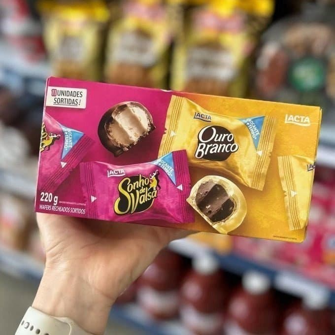 Caixa Sonho de Valsa e Ouro Branco Sortidos Sabor Chocolate 220g