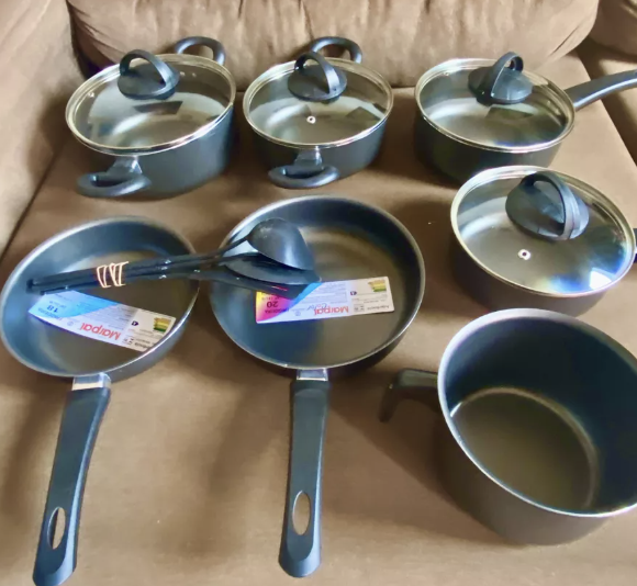 Conjunto Panelas Antiaderente 10 Peças Teflon Várias Cores