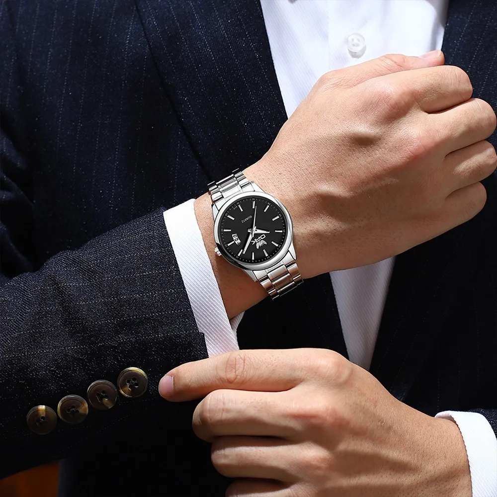 Opk Relógio Masculino Original Prata À Prova D'água 6010