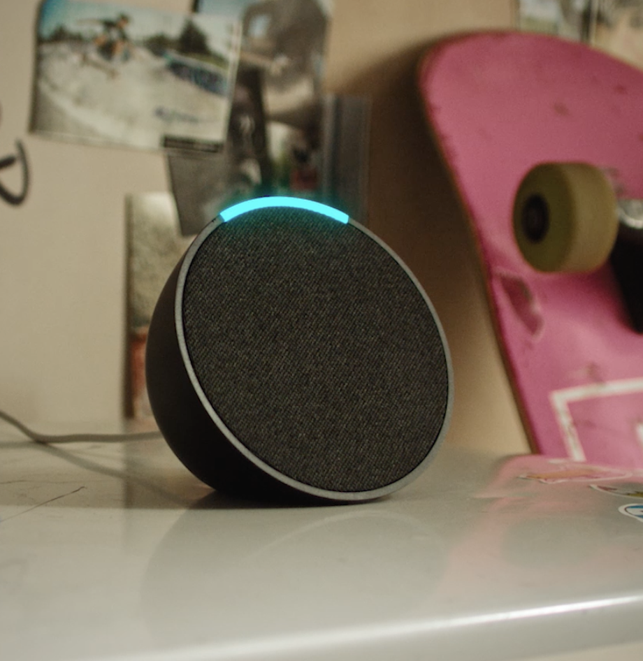 Echo Pop (Geração mais recente) | Smart speaker compacto com som envolvente e Alexa | Cor Preta