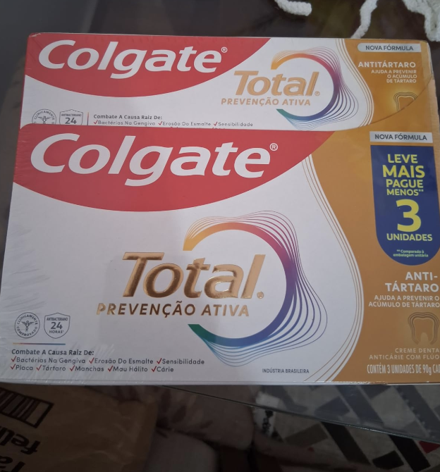 Creme Dental Colgate Total Anti Tártaro 3 unidades 90g