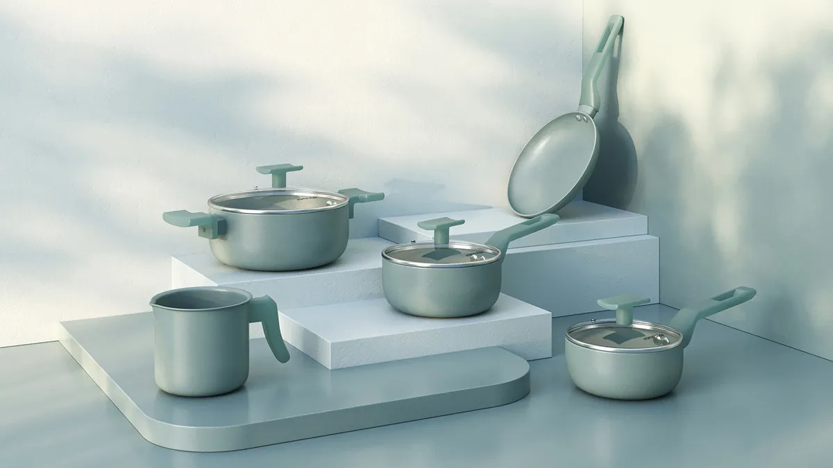Jogo de Panelas Mimo Style Sartin Cook 5 Peças Cor Aquamint
