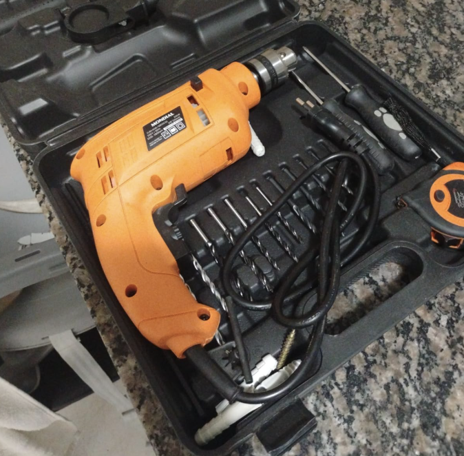 MONDIAL Furadeira de Impacto com maleta e 19 acessórios, Mondial, Laranja, 650W, 110V - FI-RH-01M