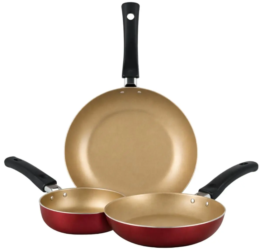 Jogo De Frigideiras Francesas 3 Peças 14 18 24cm Cereja Nacional - Alumínio Nacional