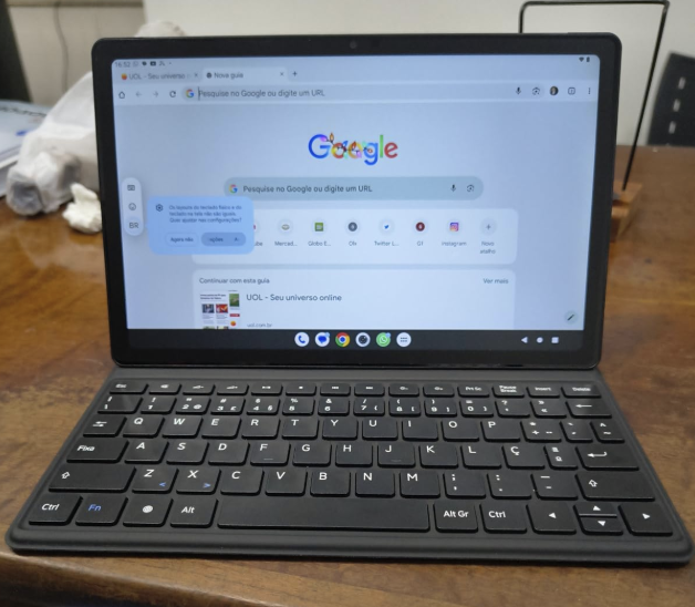 Tablet VAIO TL10 8GB 128GB Octa-Core, Tela 10.4” 2K, 4G WiFi, Câmera 8MP Selfie 5MP, 7000mAh, Android 13, com Teclado de Conexão Inteligente – Preto