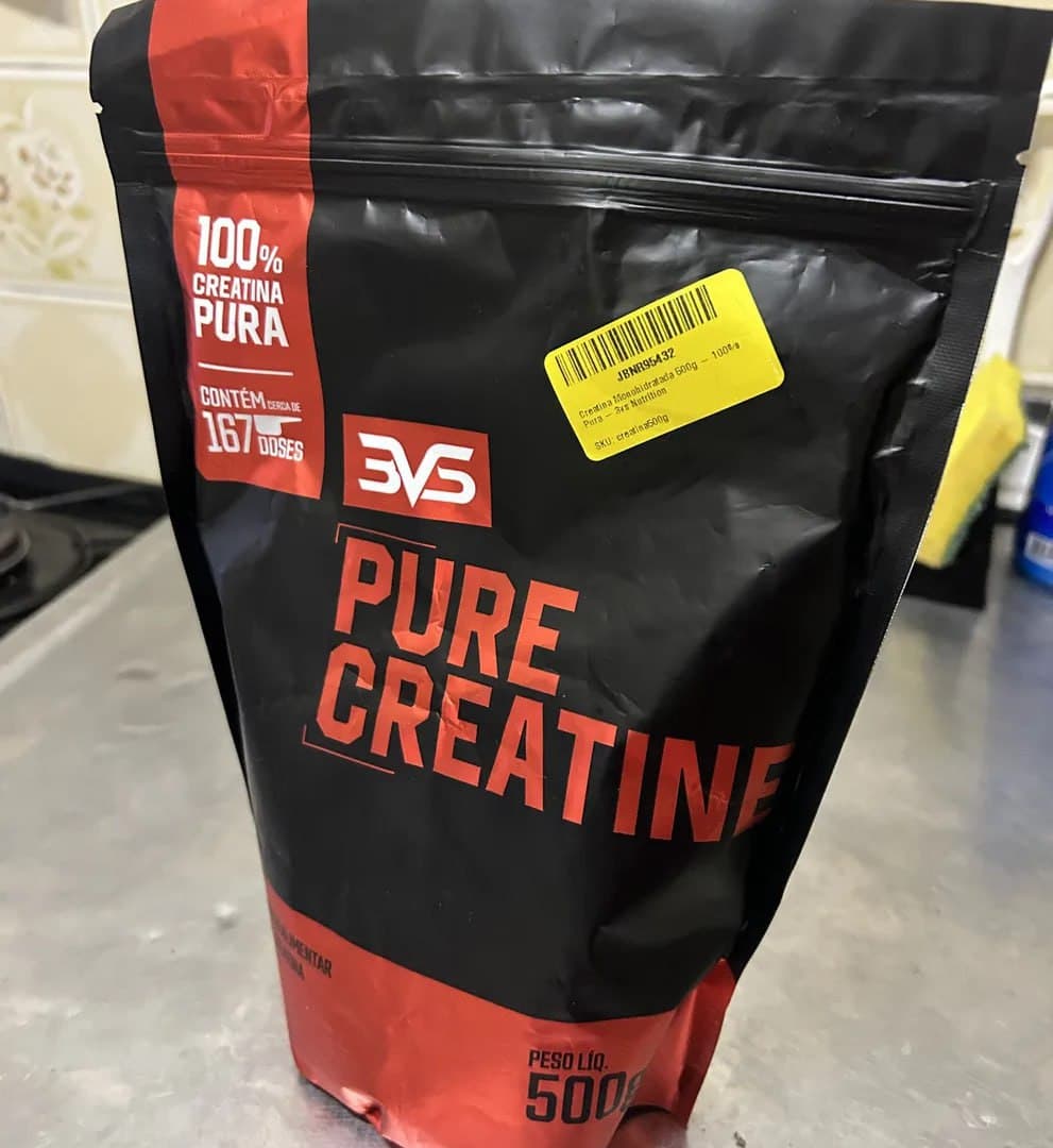 CREATINA MONOHIDRATADA 500g - 100% Pura - 3VS Nutrition