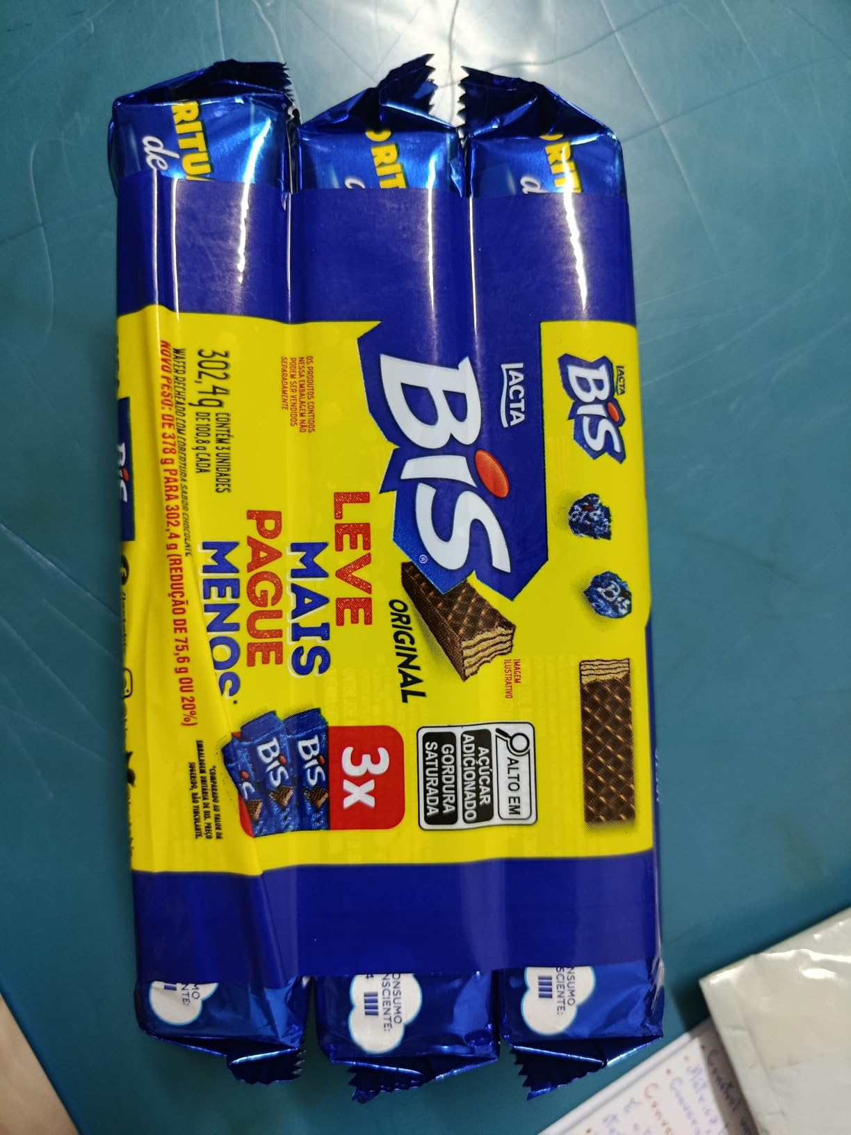 Bis Original Ao Leite - Kit com 3 unidades de 100,8g