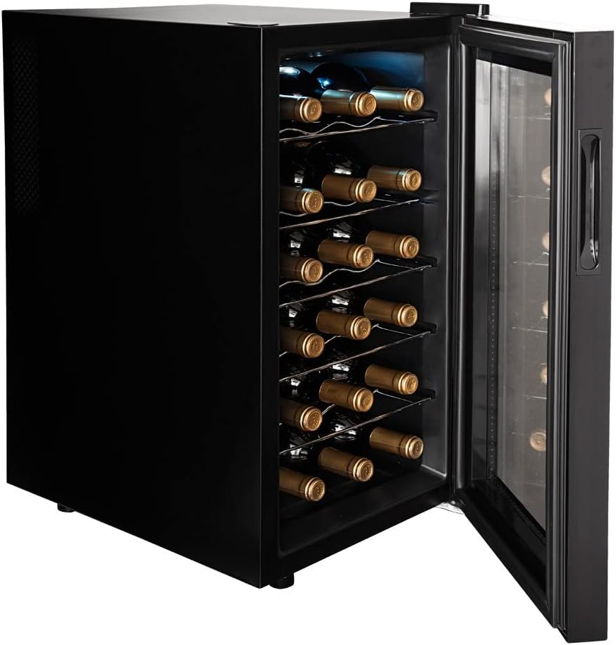 SUGGAR ADEGA CLIMATIZADA CANNES 18 GARRAFAS PAINEL TOUCH PRETA 220V AD1812PT