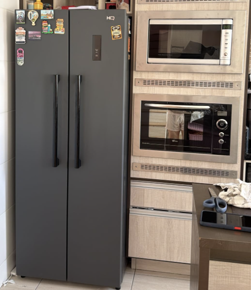 Geladeira Refrigerador HQ Frost Free Side By Side 460 Litros Cinza HQ-460SBSFF (127V)