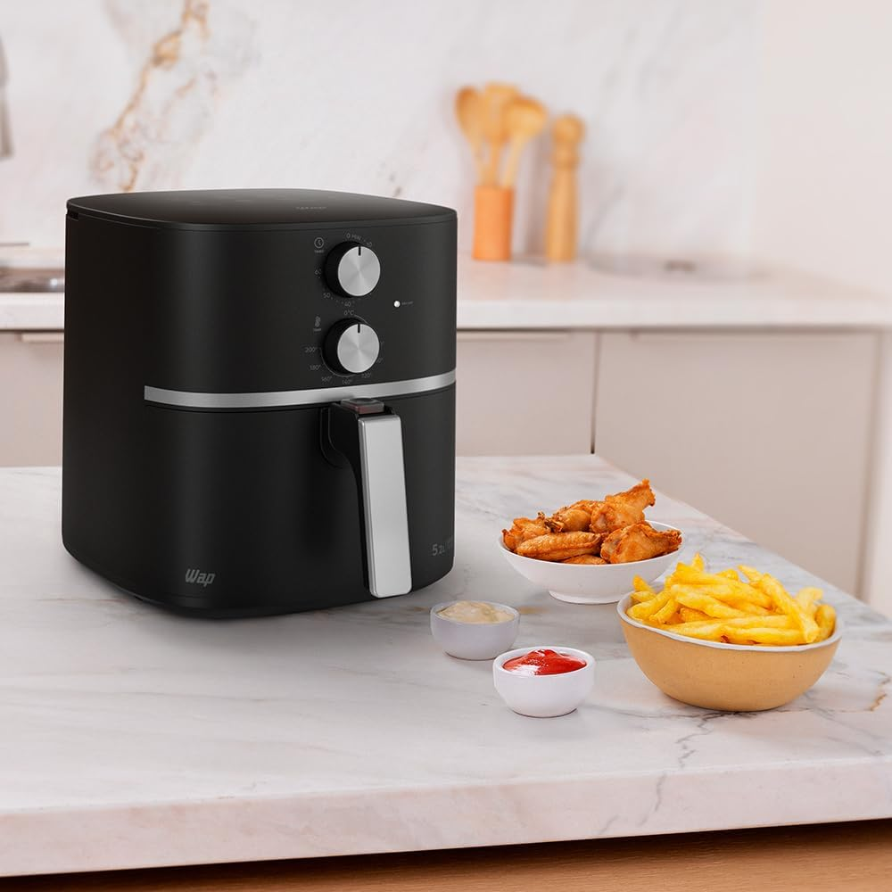 WAP Fritadeira Elétrica Air Fryer GRAND WAFG2S 5,2L Temperatura Ajustável, Revestimento Antiaderente, 1500W 127V