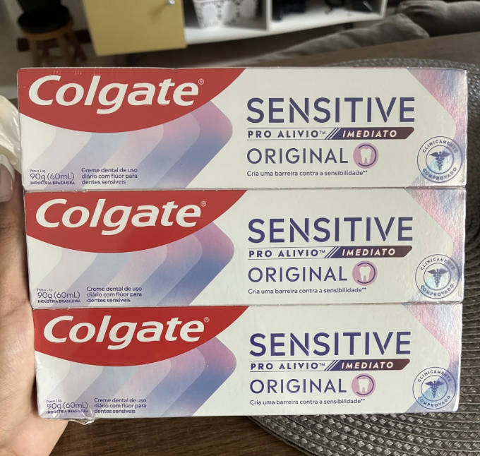 Colgate Creme Dental para sensibilidade Sensitive Pro Alívio Imediato 90 g, 3 Unidades, Alívio da Sensibilidade com Arginina, Sensação Imediata