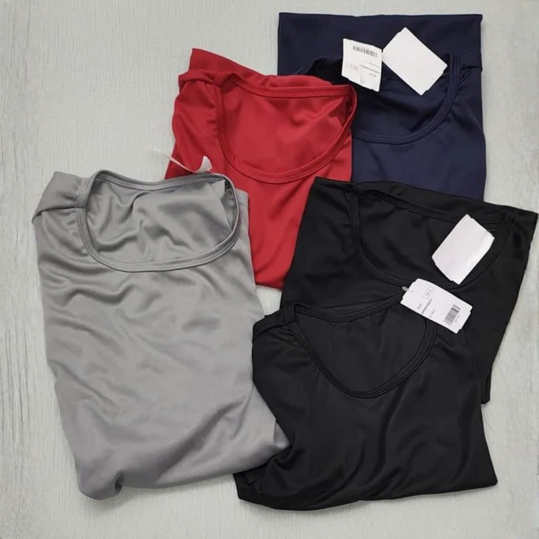 Kit 5 Camisetas Dry Fit Lisa Masculina Basica Academia