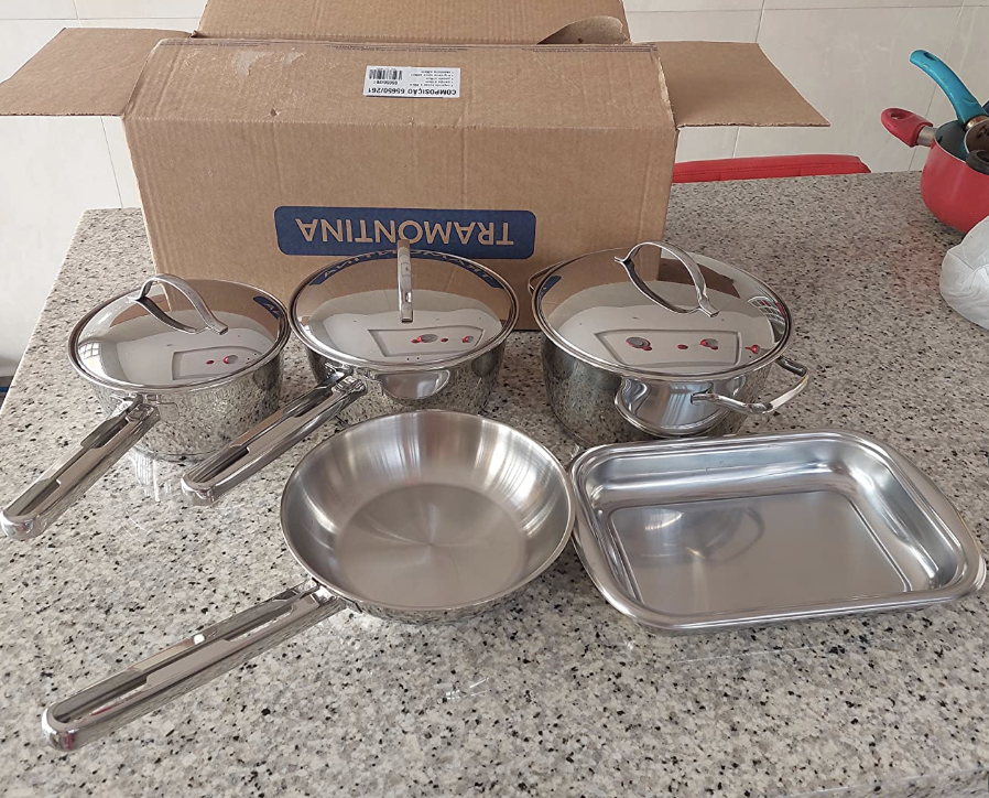 Jogo de Panelas em Aço Inox 5 peças Allegra Tramontina