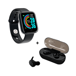 Kit de Fone de Ouvido Bluetooth Y30 e Smartwatch Y68