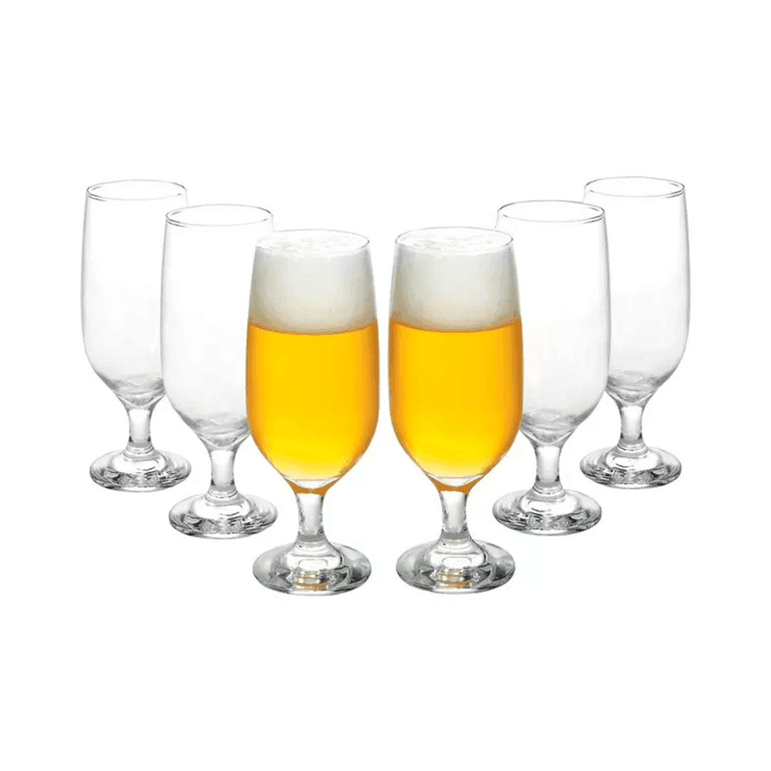 Conjunto de Taças de Vidro para Cerveja 6 Peças - 300ml Nadir Floripa 7732 