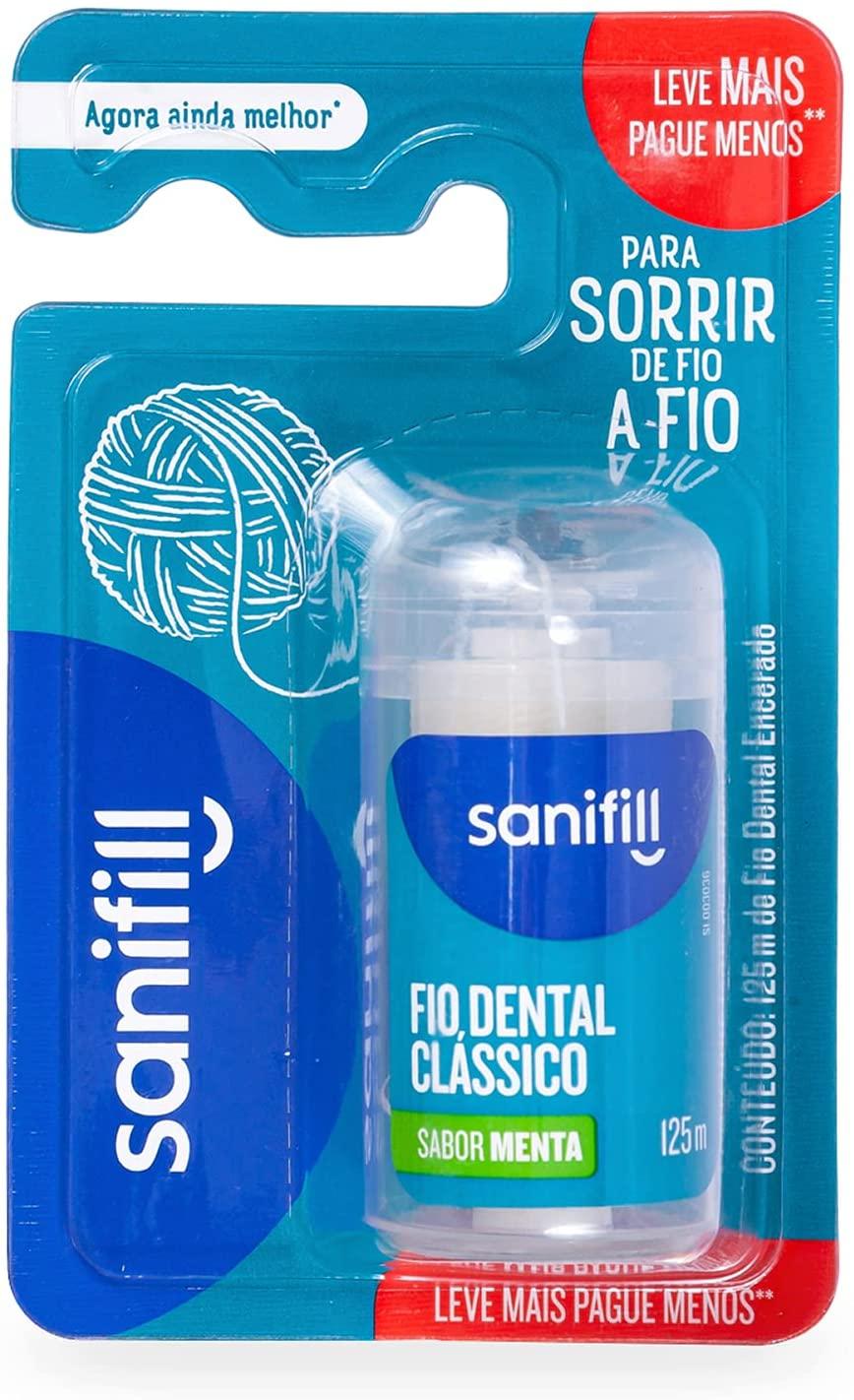 Fio Dental Sanifill Clássico Sabor Mental 125 Metros – Leve Mais, Pague Menos, Sanifill